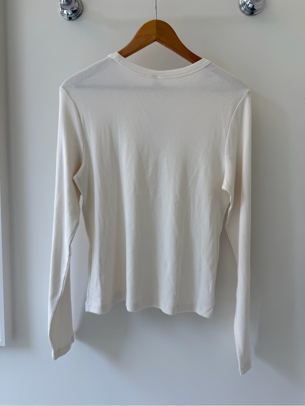 NWT Pact Perfect Rib Layering Long Sleeve Cream Organic Cotton Medium - Picture 3 of 6